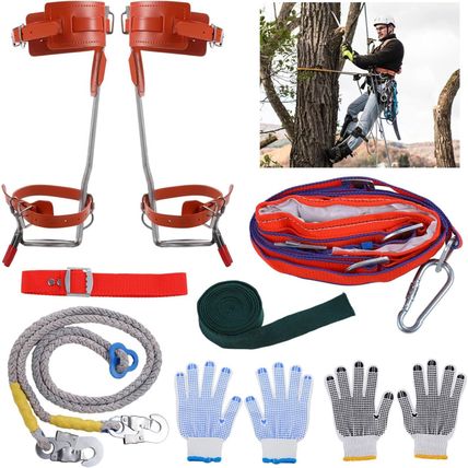 Homaisson Tree Climbing Spikes Set, Adjustable Tree Climbing Spikes Kit, Complet