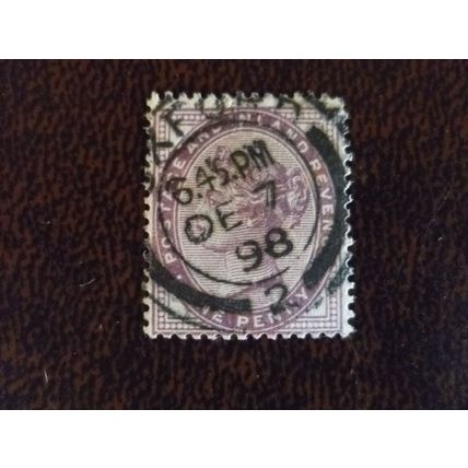 1881 GB Queen Victoria SG172 1d lilac used stamp date Oxford December 7 1898
