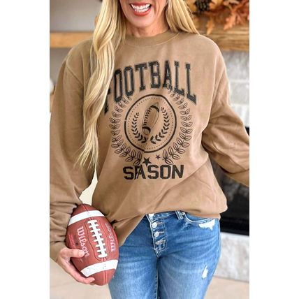 Khaki Rugby FOOTBALL SEASON Graphic Game Day Sweatshirt