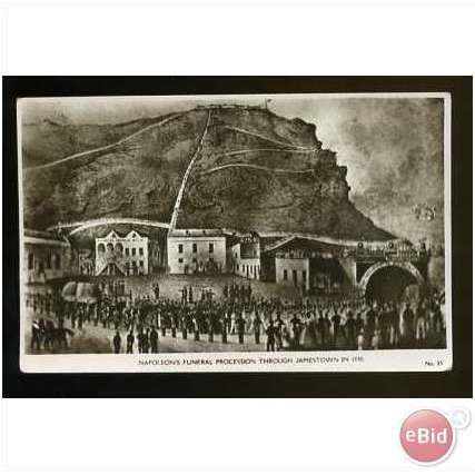 ST HELENA Jamestown, Napoleon Funeral Postcard by St Helena Pharmacy