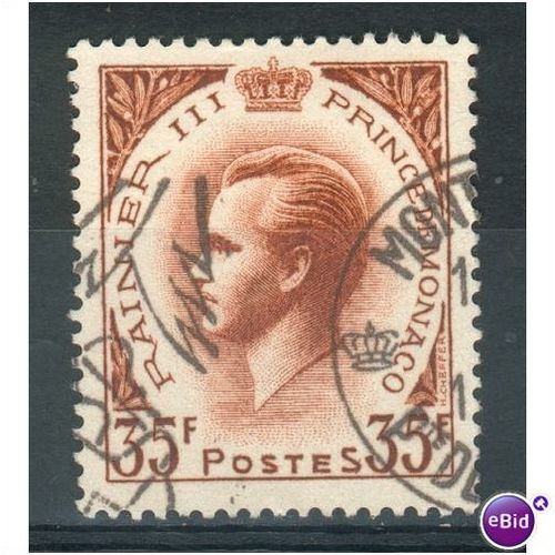 Monaco stamps 1957 - Prince Rainier 111 35f brown - used