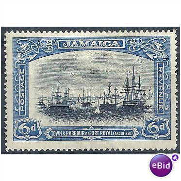 Jamaica 1922 SG98 6d Black & Blue Mounted Mint.