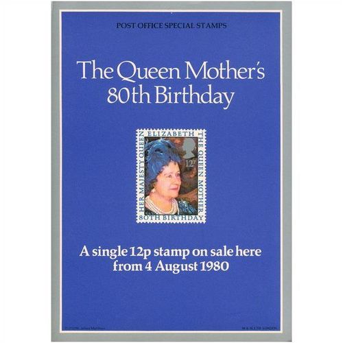Post Office Special Stamps A4 Poster - The Queen Mother's 80th Birthday