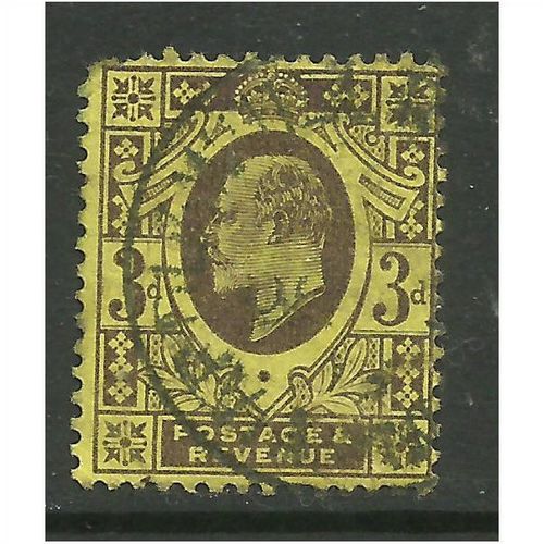 GB 1911 KGV 3d Purple yellow 15 x 14 Pfs USED WMK 49 .( E807)