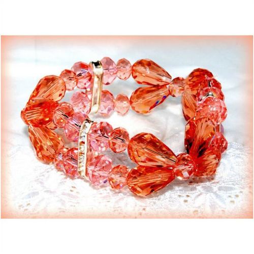 Outstanding Pink Pear Swarovski Crystals Bracelets Bangles Jewellery 686