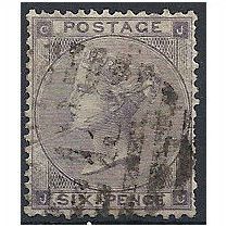 1862 SG84 6d Lilac Wmk EMBLEMS Good Used "JC"...