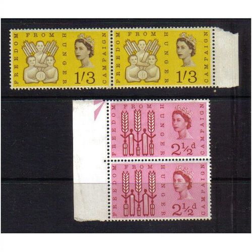 1963 GB FREEDOM FROM HUNGER PAIRS SETS MNH SG 634-635