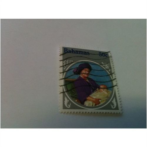 BAHAMAS 1985 life & times QUEENS MUM 50c EBID 1 USED