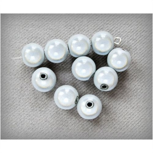 15 no. Silver White Magic Reflector Round 10 mm Beads Jewellery Making 2061
