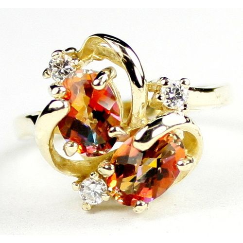 Twilight Fire Topaz, 10KY Gold Ring, R016