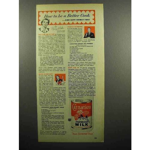 1952 Carnation Evaporated Milk Ad - Be a Better Cook