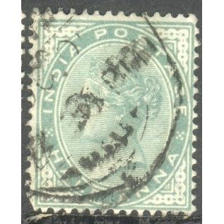 India stamps 1882 - SG 84 - QV ½a green used 6