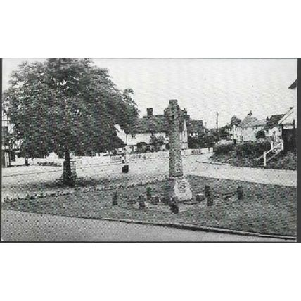 Hunsdon, Hertfordshire - Green, war memorial -postcard by Ellis & Phillips c.70s