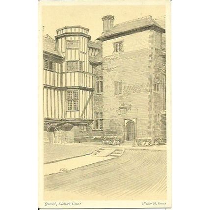 CAMBRIDGE Queen's College Cloister Court Art Postcard (A & C Black)