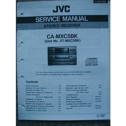 JVC CA-MXC5BK Unit no XT-MXC5BK Service manual