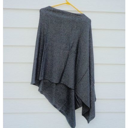 Lisa Robertson Charcoal Gray Cashmere Poncho Sweater Cape OS wsw030