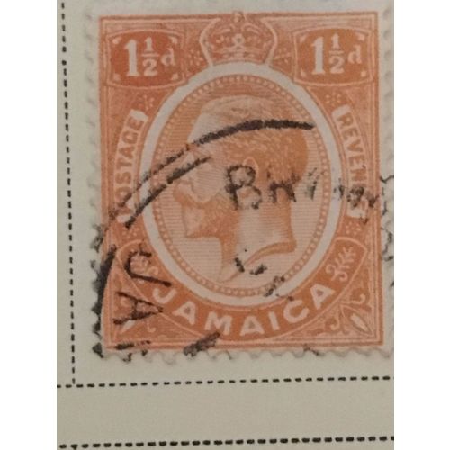 Jamaica KGV 1916 1½d Yellow Orange Used SG 59a postage stamp king george
