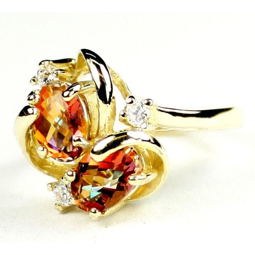 Twilight Fire Topaz, 10KY Gold Ring, R016