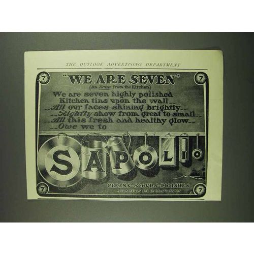 1907 Sapolio Soap Ad - We Are Seven