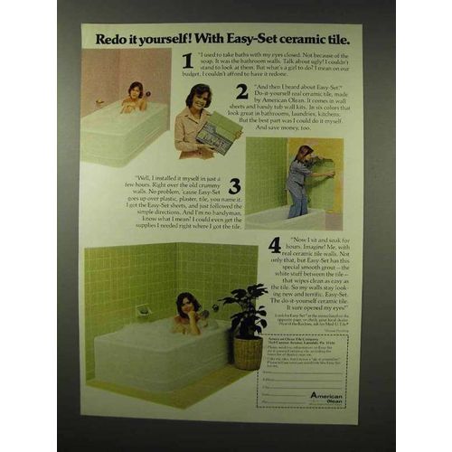 1975 American Olean Easy-Set Ceramic Tile Ad - Redo It