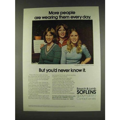 1977 Bausch & Lomb Soflens Contact Lenses Ad