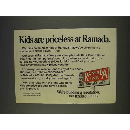 1977 Ramada Inn Ad - Kids are Priceless