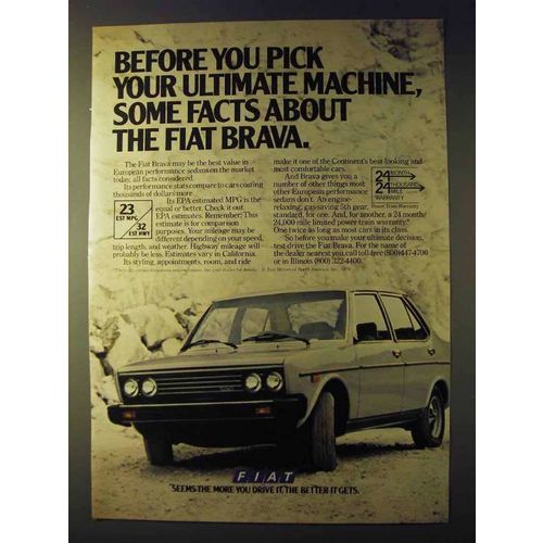 1979 Fiat Brava Car Ad - Your Ultimate Machine