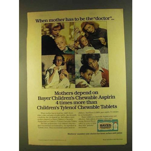 1980 Bayer Children's Chewable Aspirin Ad - Mother
