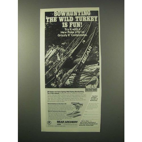 1980 Bear Archery Ad - Polar LTD, Grizzly II Bows