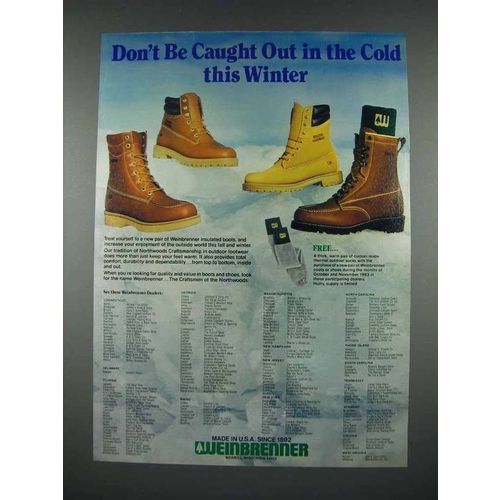 1983 Weinbrenner Boots Ad - Don't Be Out in the Cold