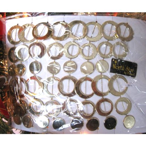 Gold Finish Open & Solid Circles 9' Christmas Garland from North Star