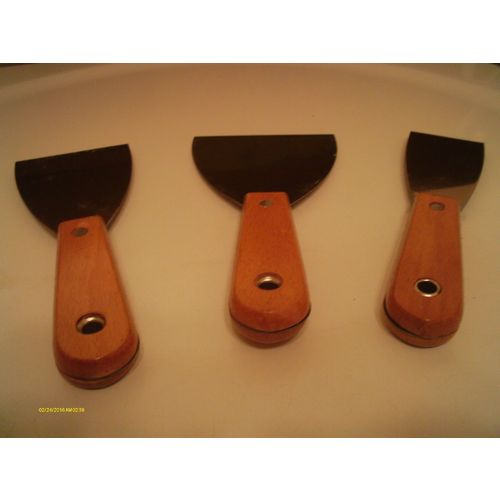 3 Piece 2" 3" 4" Scraper Putty Knife Set with Wooden Handles NEW Free Ship USA
