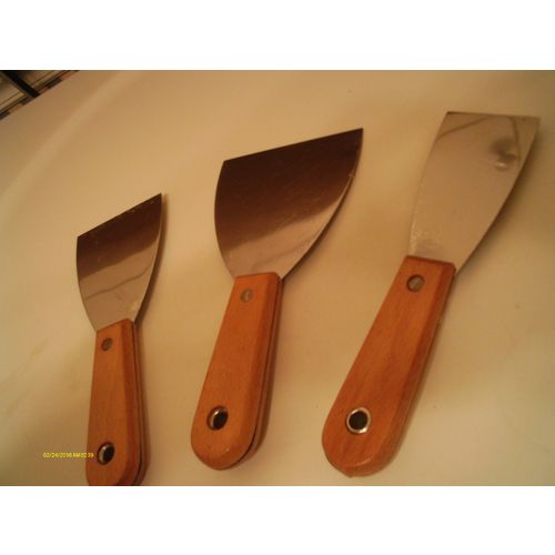 3 Piece 2" 3" 4" Scraper Putty Knife Set with Wooden Handles NEW Free Ship USA