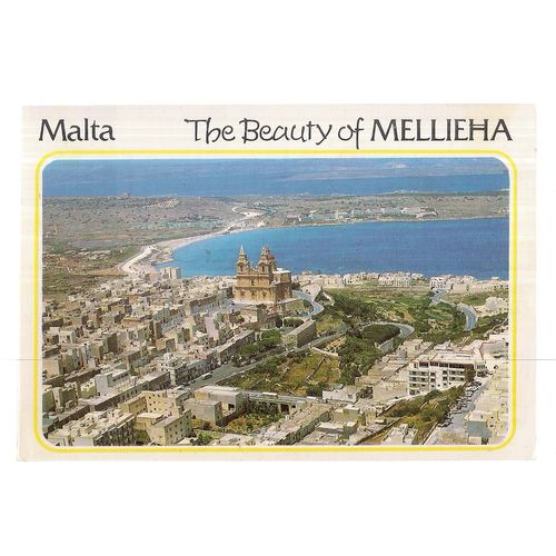 MELLIEHA, MALTA, used postcard 1989 postmark =