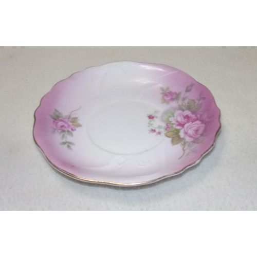 Lefton Heavenly Rose saucer light mauve pink roses vintage great condition