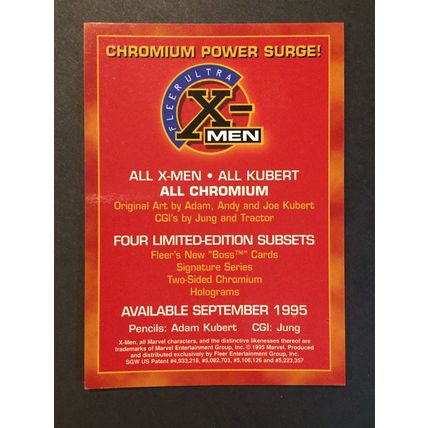 X-Men Ultra Trading Cards (1995) promo chromium card