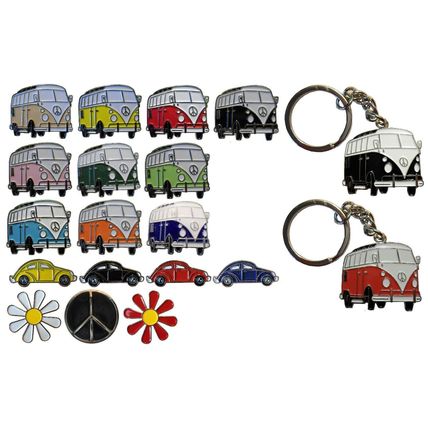 Splitscreen Bus Camper Transporter Type 1 CND ANTI WAR PEACE Enamel Pin Badges