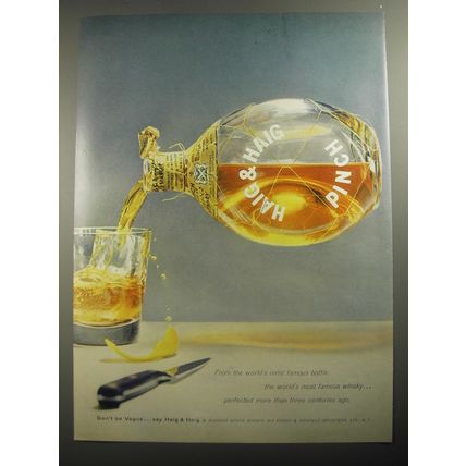1956 Haig & Haig Pinch Scotch Ad - From the world's most famous bottle