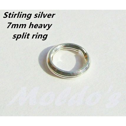 Stirling Silver Split Ring Charm Holder British Supplier 7mm Heavy Gauge C4