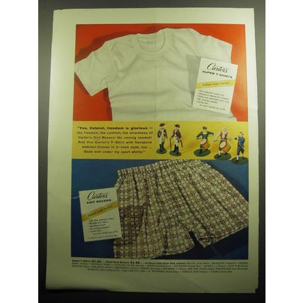 1958 Carter's Super T-Shirts and Knit Boxers Ad - Yes, Colonel, freedom