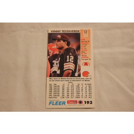Vinny Testaverde 1993 GameDay GameDay '93 NO. 193