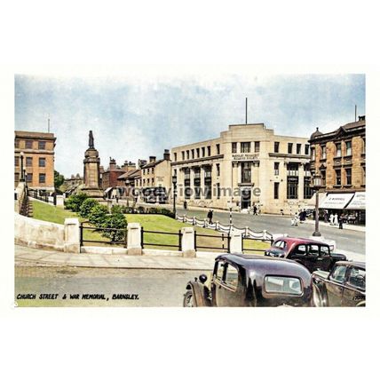 ptc5580 - Yorks. - Barnsley Church Street & War Memorial c1920/30s - print 6x4
