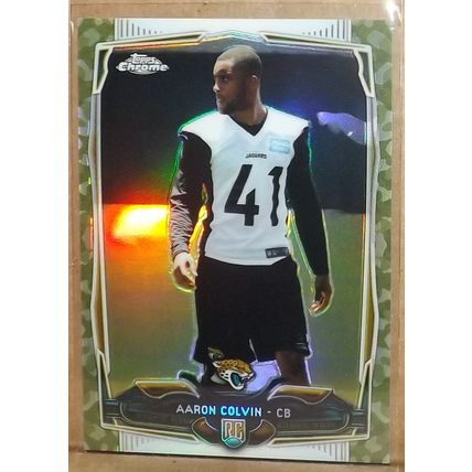 2014 Topps Chrome AARON COLVIN (Jaguars) Camo Refractor RC #201 258/499