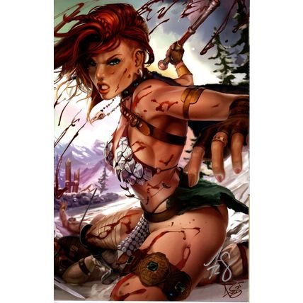 2021 Dynamite Comics Red Sonja Virgin & Bloody Virgin Variants #28 Signed