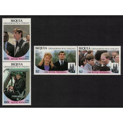 Bequia Royal Wedding 4v 1986 MNH Sc#232-235
