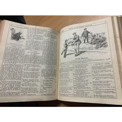1903 PUNCH MAGAZINE BOUND VOLUMES HEAVY 2.9kg LEATHER ANTIQUE BOOK (P14)