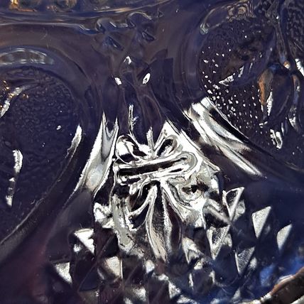 KIM Indonesia GLASS CANDY JAR Bowl Dish KIG Nut Hearts Roses Fleur De Lis