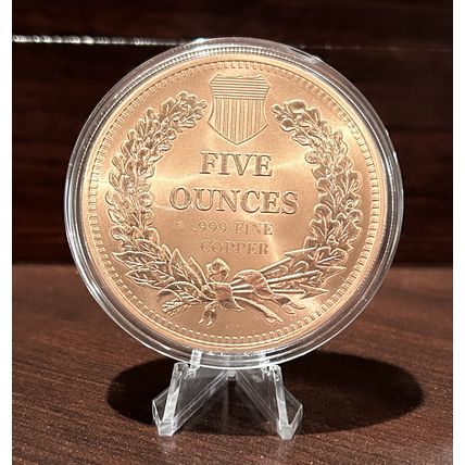 5 Oz Copper CollectibIe 1877 Indian Head Coin In Capsule