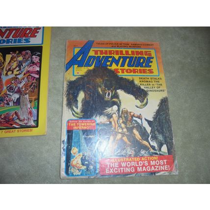 Rare 1974 Set! THRILLING ADVENTURE STORIES Magazines 1& 2! Atlas/Seaboard! $40.