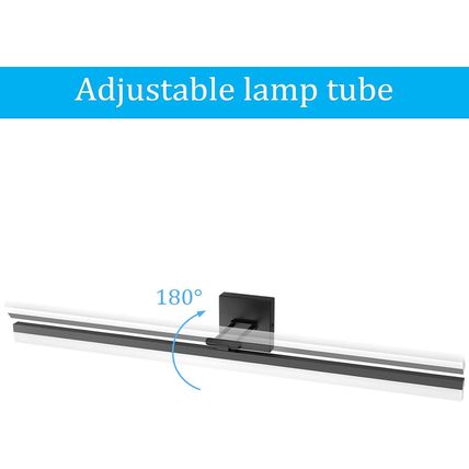 Ralbay 40" Modern LED Matte Black Bathroom Vanity Light 24W Adjustable Black Van